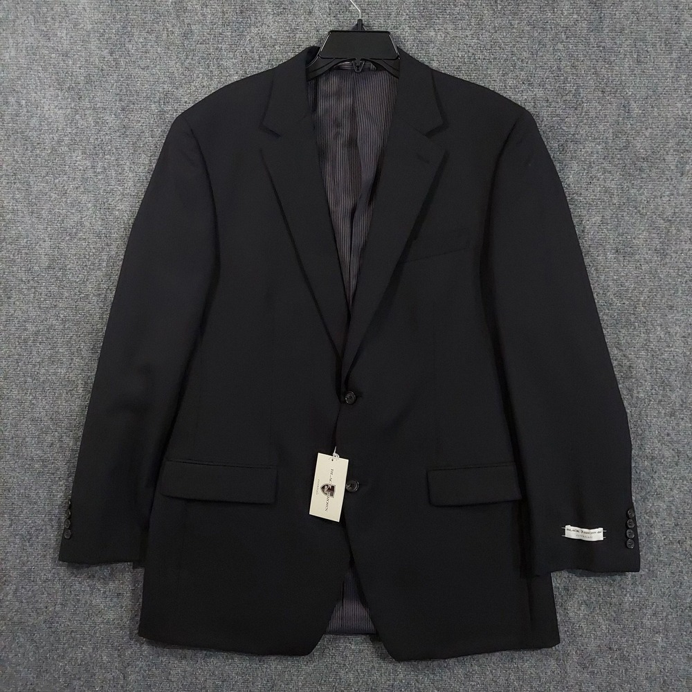Black Brown 1826 Suit Jacket Mens 42L Black Wool Lord & Taylor Formal Business